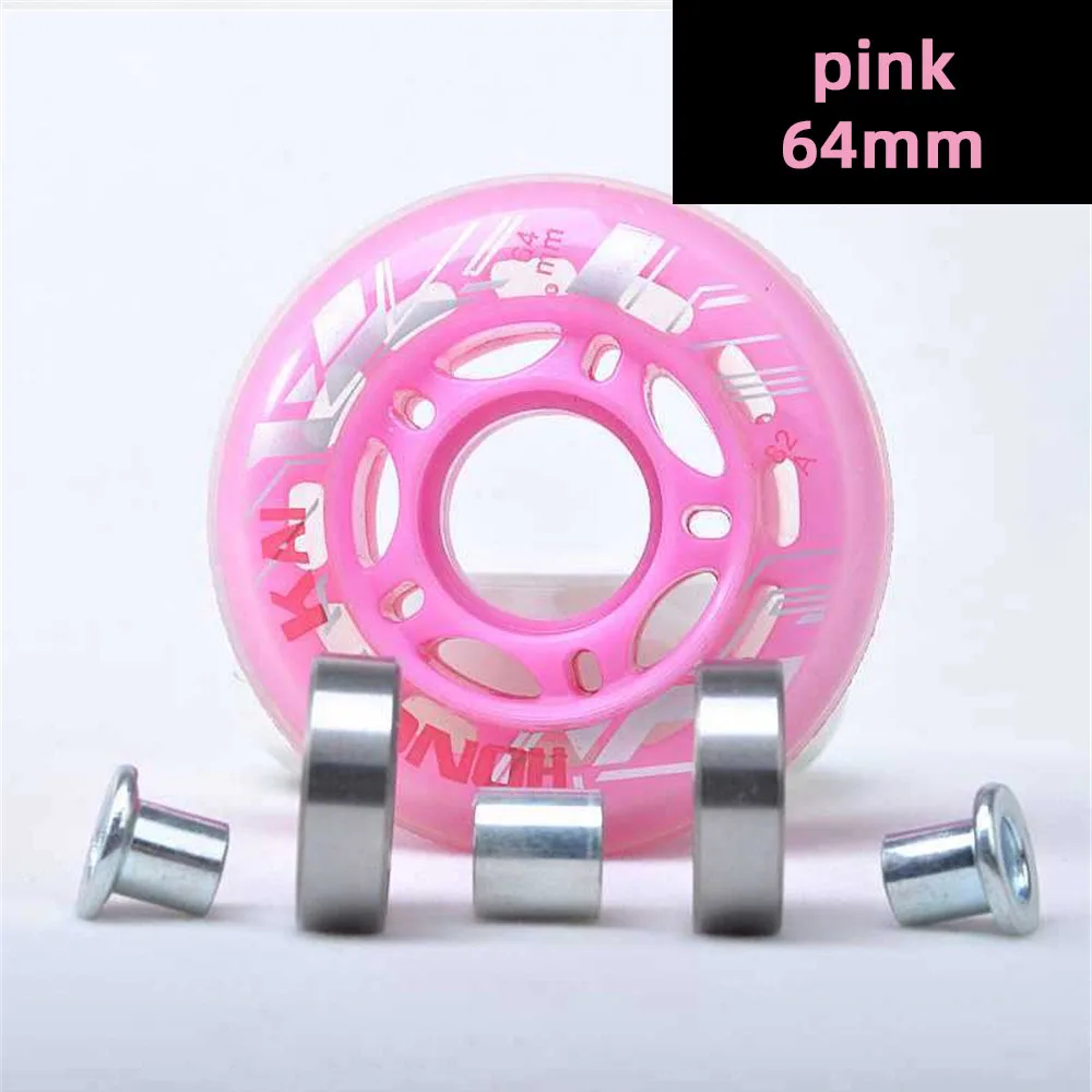 

Children roller skating shoes sneaker tyre non-flash roller skates wheels 64mm 68mm 70mm 72mm red blue pink black transparent 8p