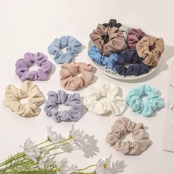 가을과 겨울 여성 따뜻한 코듀로이 큰 머리 Scrunchies 솔리드 소프트 빈티지 헤어 껌 스트라이프 패브릭 고무 밴드 헤어 롤빵