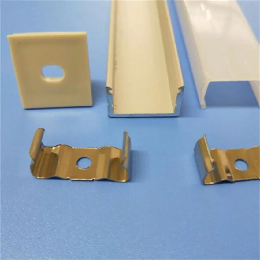 

2m/pcs 3 Sides Emitting Anodized Led Strip Light Surface Mount Aluminum Profile With High milky Diffuser an accessories