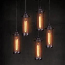 Industrial Pendant Lamp Nordic Art Craft Lighting Black Iron Mesh Hanging Light Bar Cafe Vintage Loft Pendant Light Fixtures