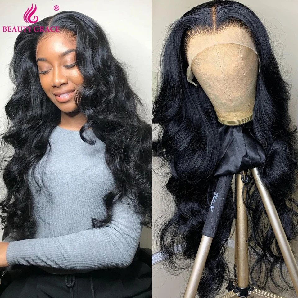 Perruques Lace Front Wig Body Wave brésiliennes, cheveux naturels, 13x4, 22 \