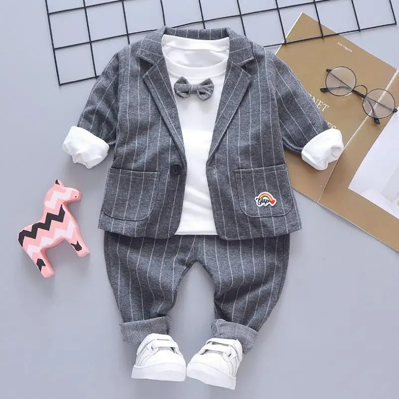 2024spring autumn Boys Clothes Sets Fashion Children Gentleman Suits Boy Formal Clothing Kids Wedding Elegant Party 3PCS Outfit