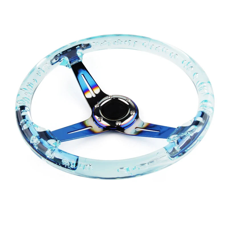 Sports steering wheel 14inch 340mm transparent racing steering wheel acrylic ordinary racing steering wheel