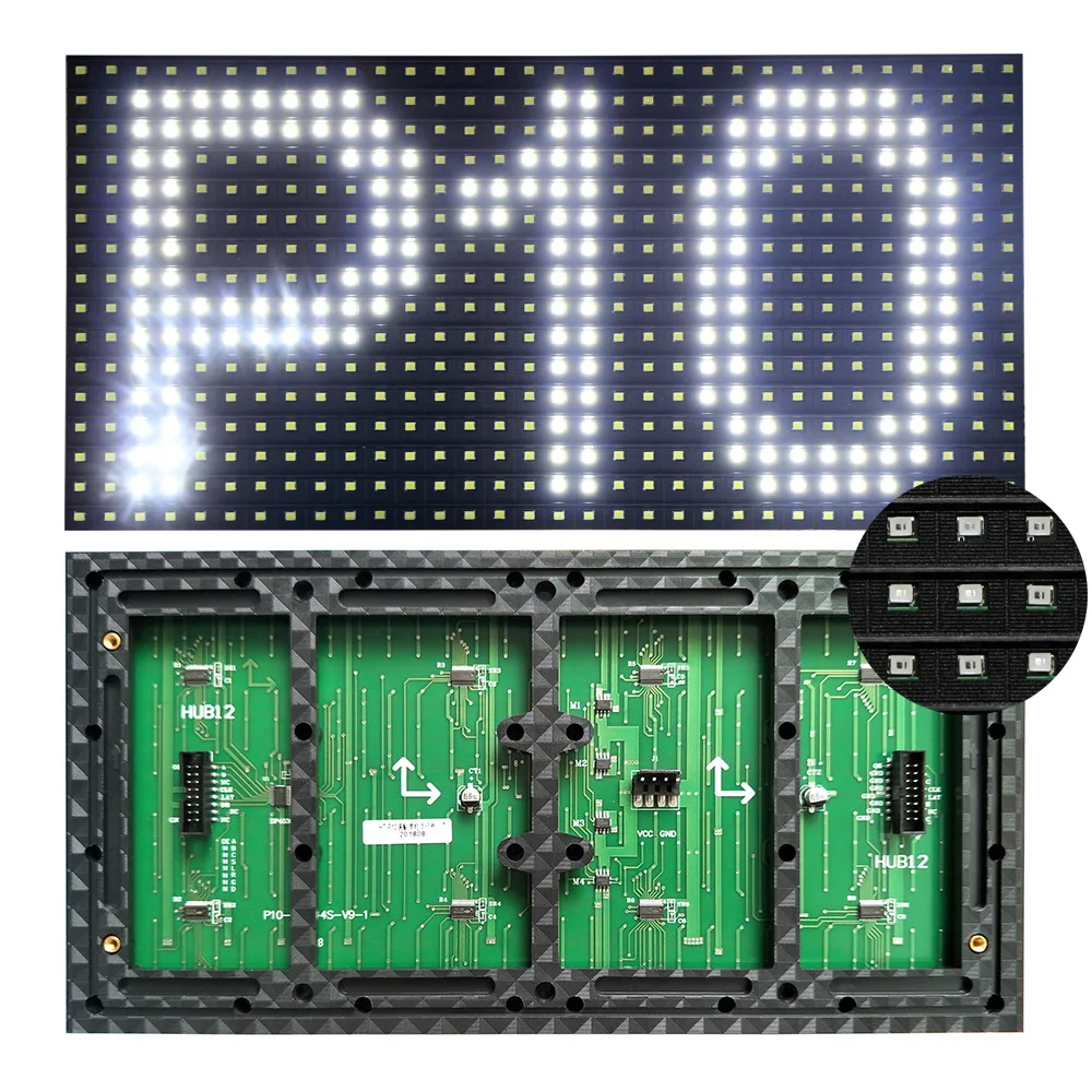 Single White Color P10 LED Display Module,LED Advertising Sign White Panel 320*160mm