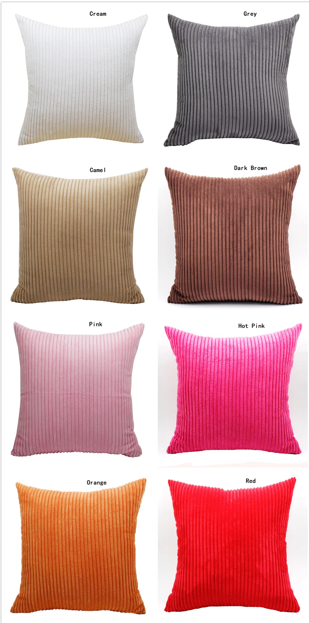 Supersoft Cord-Kissenbezug, einfarbig, gestreift, Dekokissenbezüge, dekorativer Kissenbezug für Sofa, Bett, Wohnzimmer, Dekoration – Detail 11