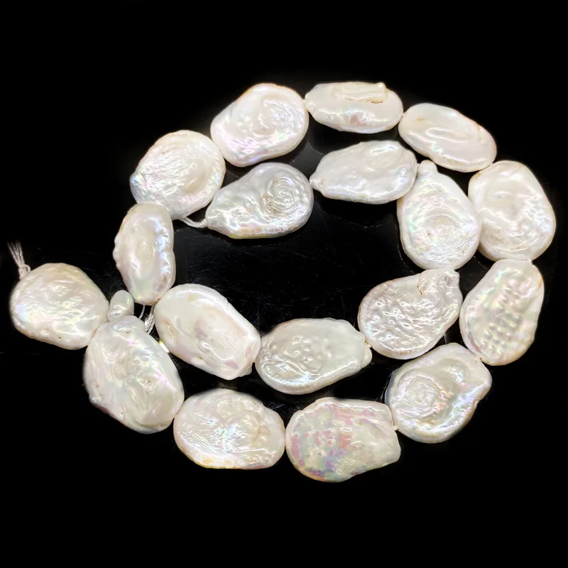 16 inches 18x22mm Natural Lavender Large Seed Shaped Coin Pearl Loose Strand