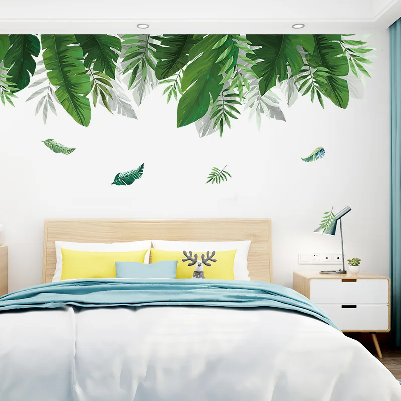 Tropical Plants Banana Leaf Wall Stickers for Living room Bedroom Background Wall Decor Vinyl Wall Decal Home Decor Wall Posters