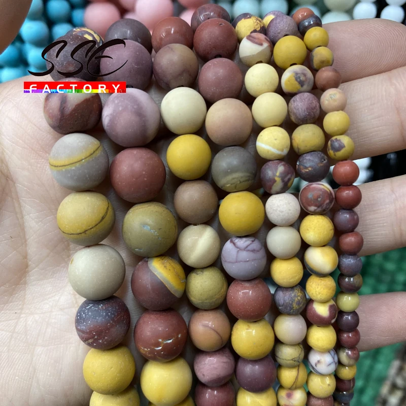 

Matte Natural Mookaite Mookite Stone Beads Round Loose Spacer Beads For Jewelry Making DIY Bracelets Necklaces 15" 4 6 8 10 12MM