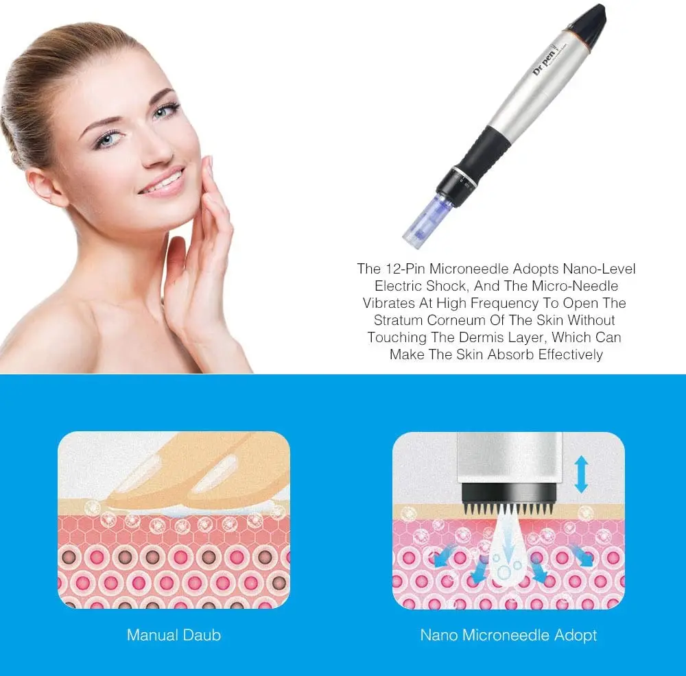 Caneta elétrica dr ultima a1 derma caneta com fio tatuagem profissional micro needling derma caneta sistema de rolamento terapia ferramentas faciais