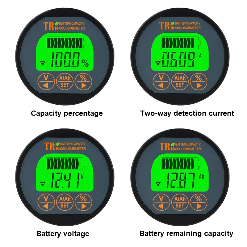 Imagem -02 - Digital Lcd Indicador de Capacidade da Bateria à Prova Impermeável Água Tester Monitor de Tensão da Motocicleta do Carro Voltímetro Tr16h dc 8120v 50a 100a 350a