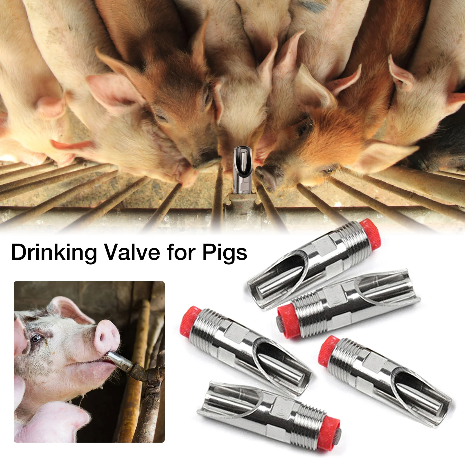 

5PCS Cattle Cow Pig Water Bowl Automatic Sheep Pig Water Drinker Animals Drinking Tools Replace CattleTouch Farm Animals