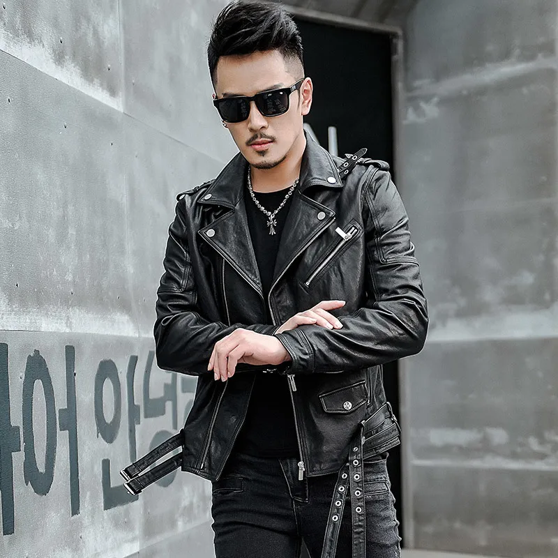 100 Real Sheepskin Coat Men Autumn Spring Jacket Man Clothes 2020 Streetwear Moto Biker Genuine Leather Jacket Outwear 15