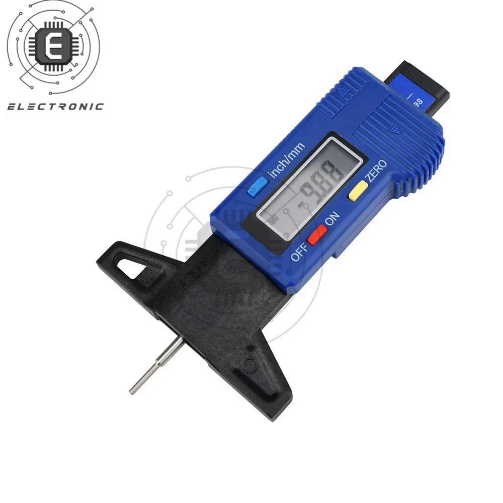 LCD Display Tread Checker Tire Tester For Cars High-Precision Electronic Digital Display Tread Depth Gauge 0-25mm