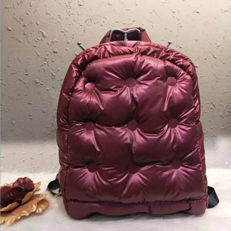 2019 autunno e inverno Down zaino coreano boom fashion space cotton air bag Unisex zaino da lavoro impermeabile di grande capacità