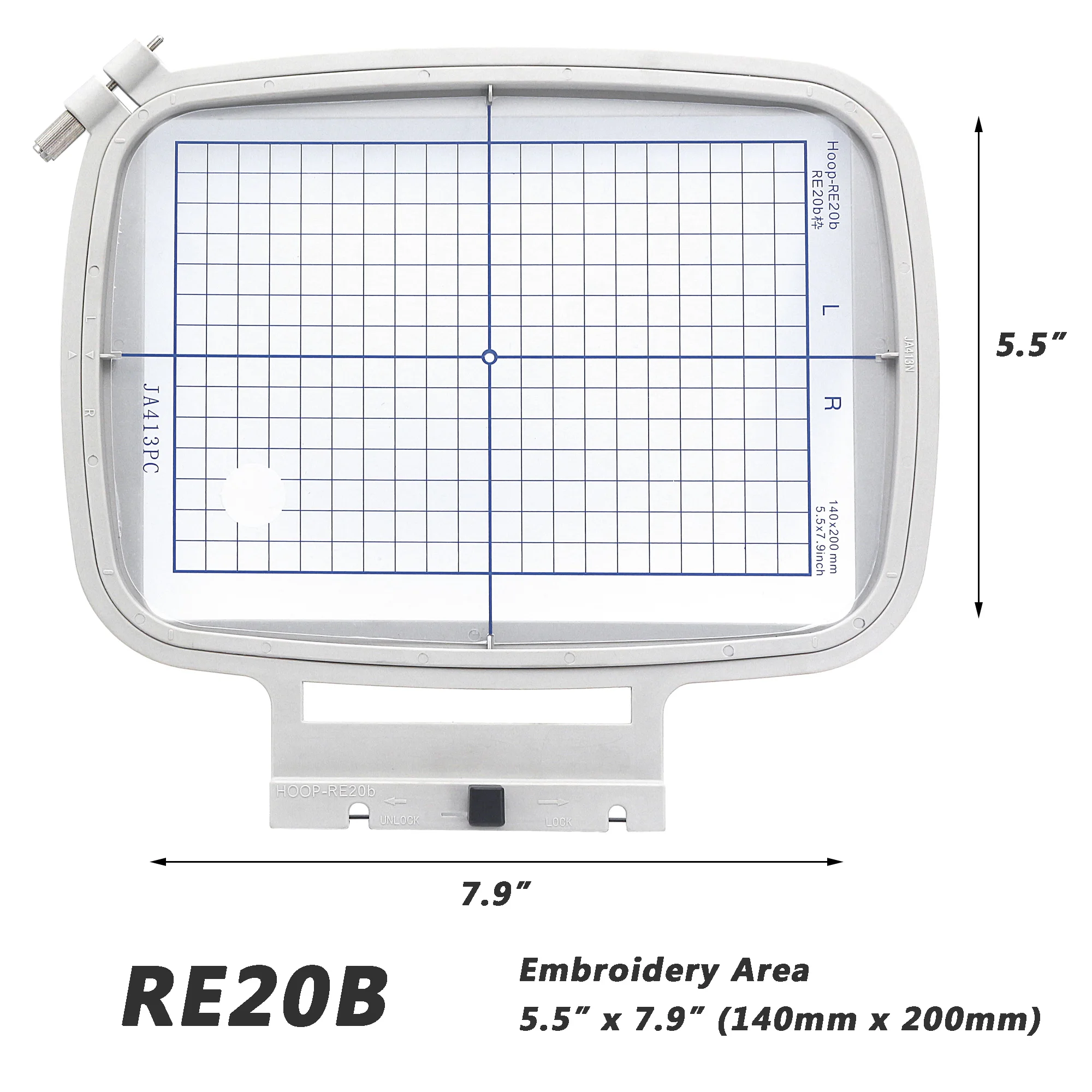 Sew Tech RE20B Embroidery Hoop for Janome MC 500E 400E 550E Memory Craft Elna Expressive 830 etc, Rectangle Small Hoops