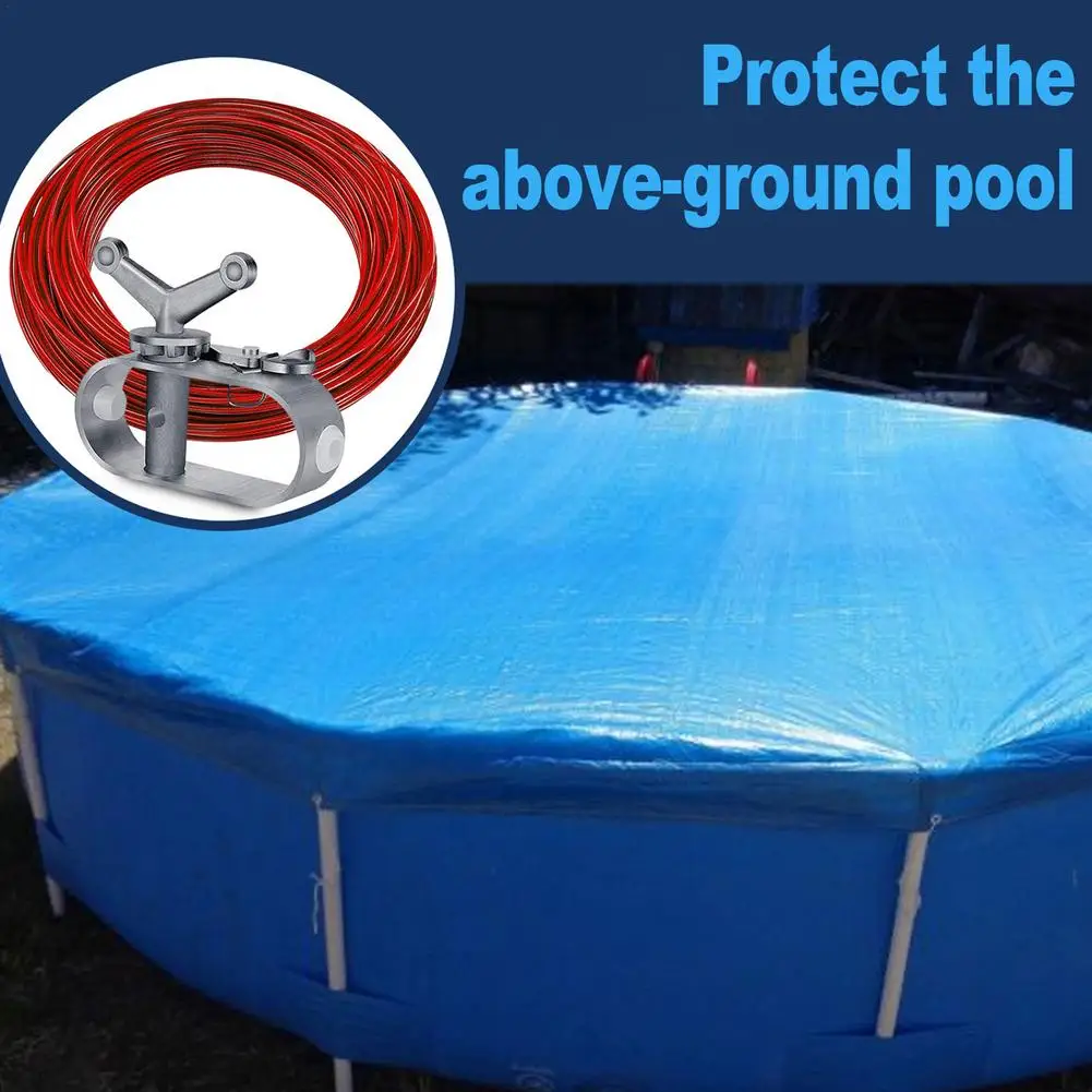 Pool Cover Cable And Winch Kit Winter Pool Cover Cable And Winch For Above Ground Round Oval Rectangle Pools Cable Tightener A