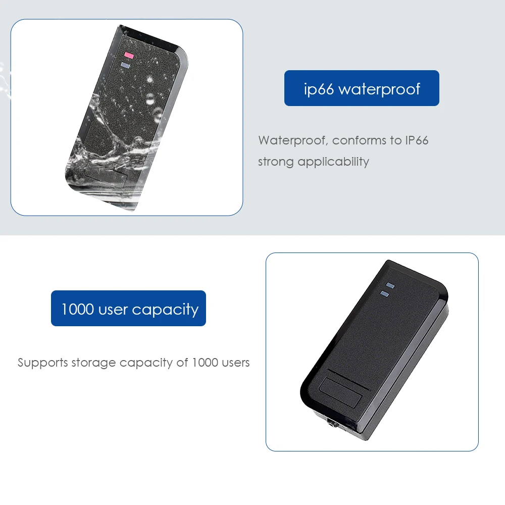 Tür Access Controller Kartenleser 1000 Benutzer Wasserdicht 125khz RFID 13,56 mhz IC Wiegand 26-37 Promixity Karte reader