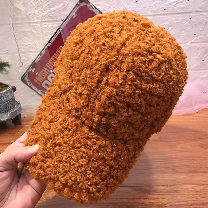 New Casual Outdoor Warm Winter Cap Girl Women Adjustable Animal Pattern Faux Fur Baseball Cap Cotton Hip-Hop Hat Visor  55-59cm
