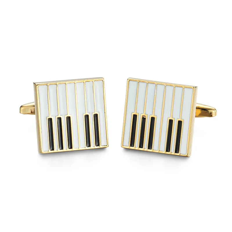 High quality punk music Cufflinks Design of piano drum saxophone guitar horn cuff-links Hip hop atmosphere cuff button for man