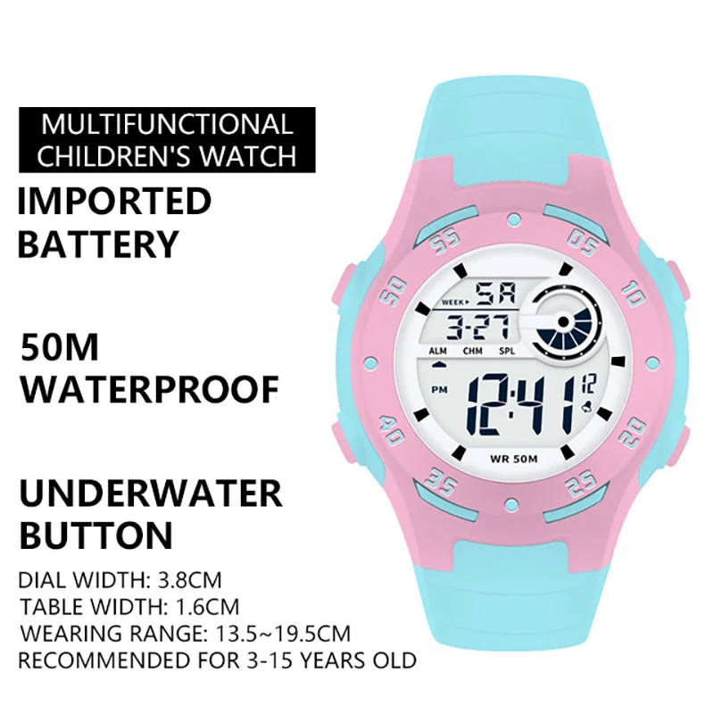 UTHAI BK52 Fashion Cute Children Waterproof Alarm Clock Luminous Led Sports Multifunctional Student Electronic Watch