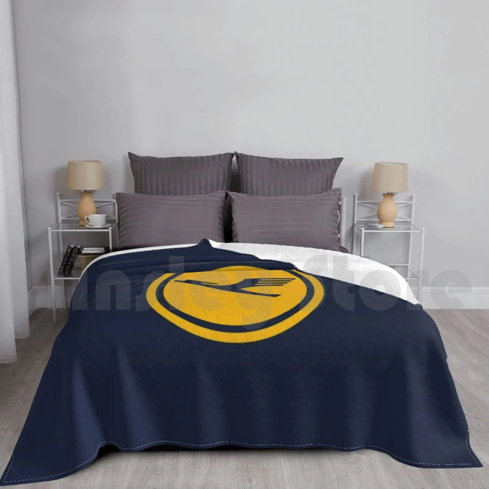 Lufthansa Blanket Fashion Custom Lufthansa Aviation Jet Plane Pilot Captain Stripes Airways Boeing Airbus Airplane Runway