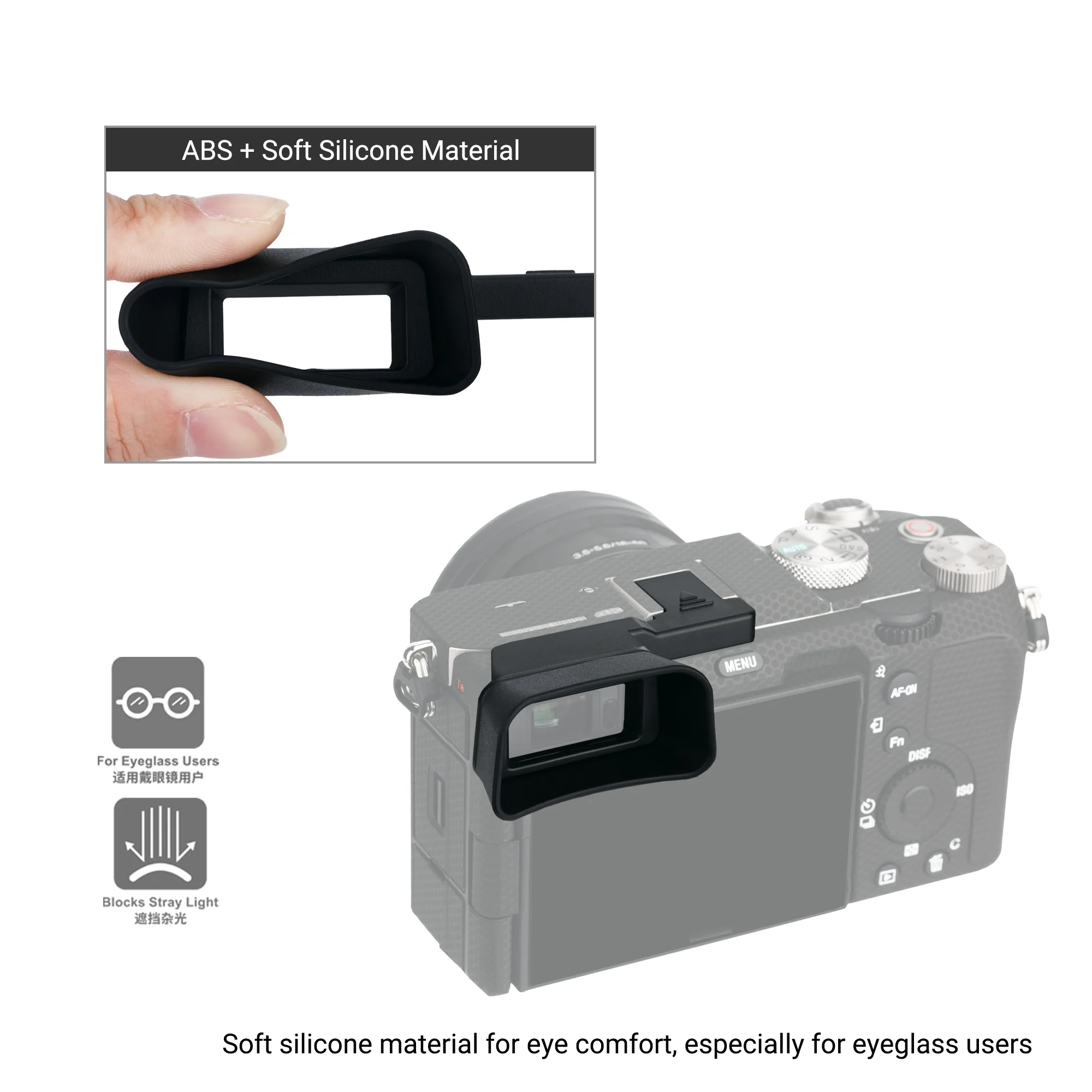 Soft Silicon Camera Viewfinder Eyecup Eyeshade for Sony A7C Alpha 7C Eyepiece Eye Cup Eyeshade Protector Camera Accessories