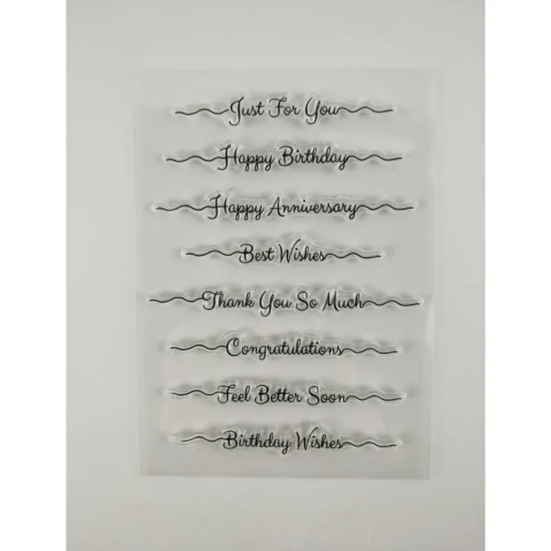 Auguri di compleanno timbro in Silicone trasparente Scrapbooking fai-da-te colorazione in gomma diario in rilievo modello di decorazione riutilizzabile 14*16cm