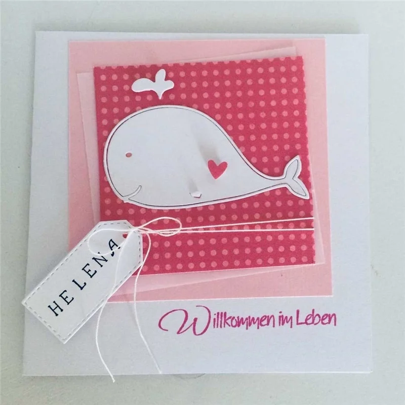 Crazyclown Whale Dies Metal Cutting Dies DIY Scrapbooking Embossing Cuts Paper Stencil Craft Fish Dies