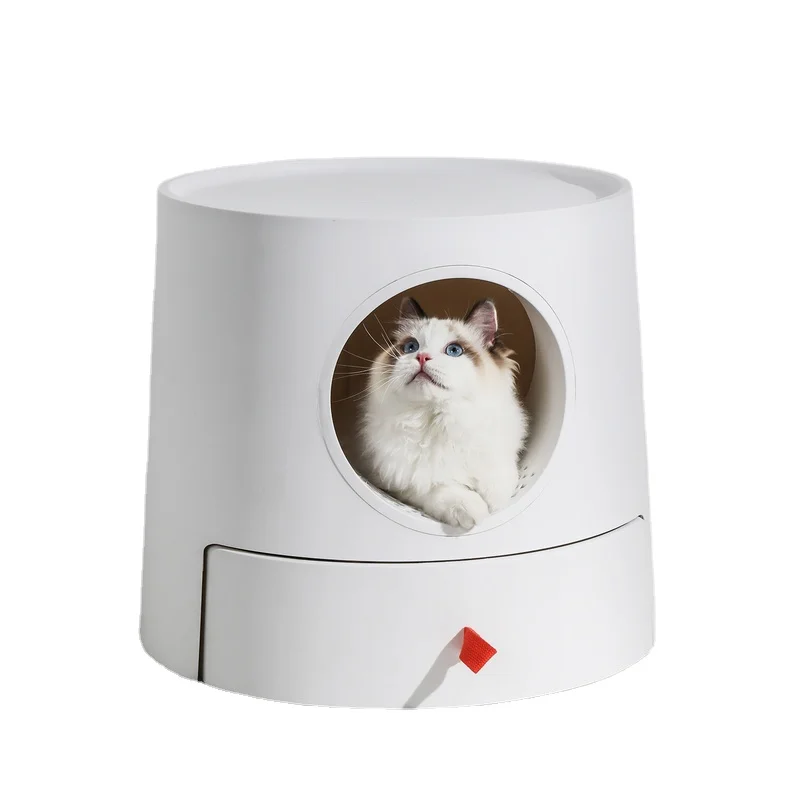 

Cat Litter Box Castle Shaped Sandbox Two-Piece In One Drawer Kitty Toilet Tray for Pet Supplies Cats Toilet Enclosed Litter Box