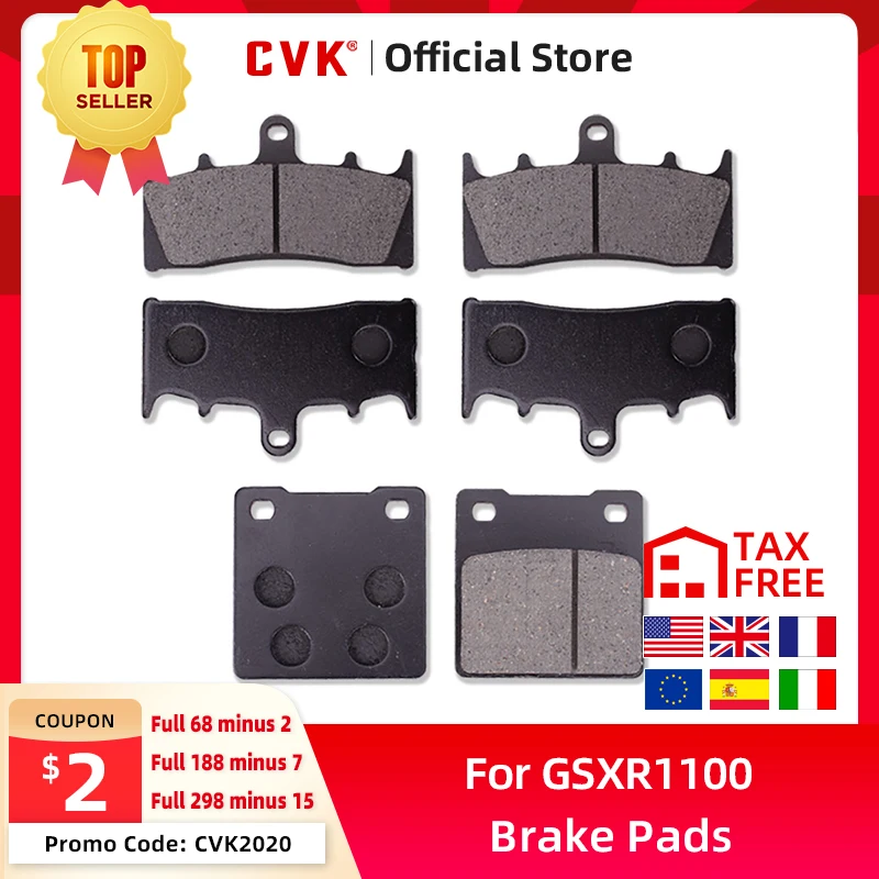 CVK 1Set Pads Disks Shoes Front And Rear For SUZUKI GSXR750 W/T/V/X TL1000 R GSXR1100 W GSF 1200 SK/K Bandit GSX1300R Hayabusa