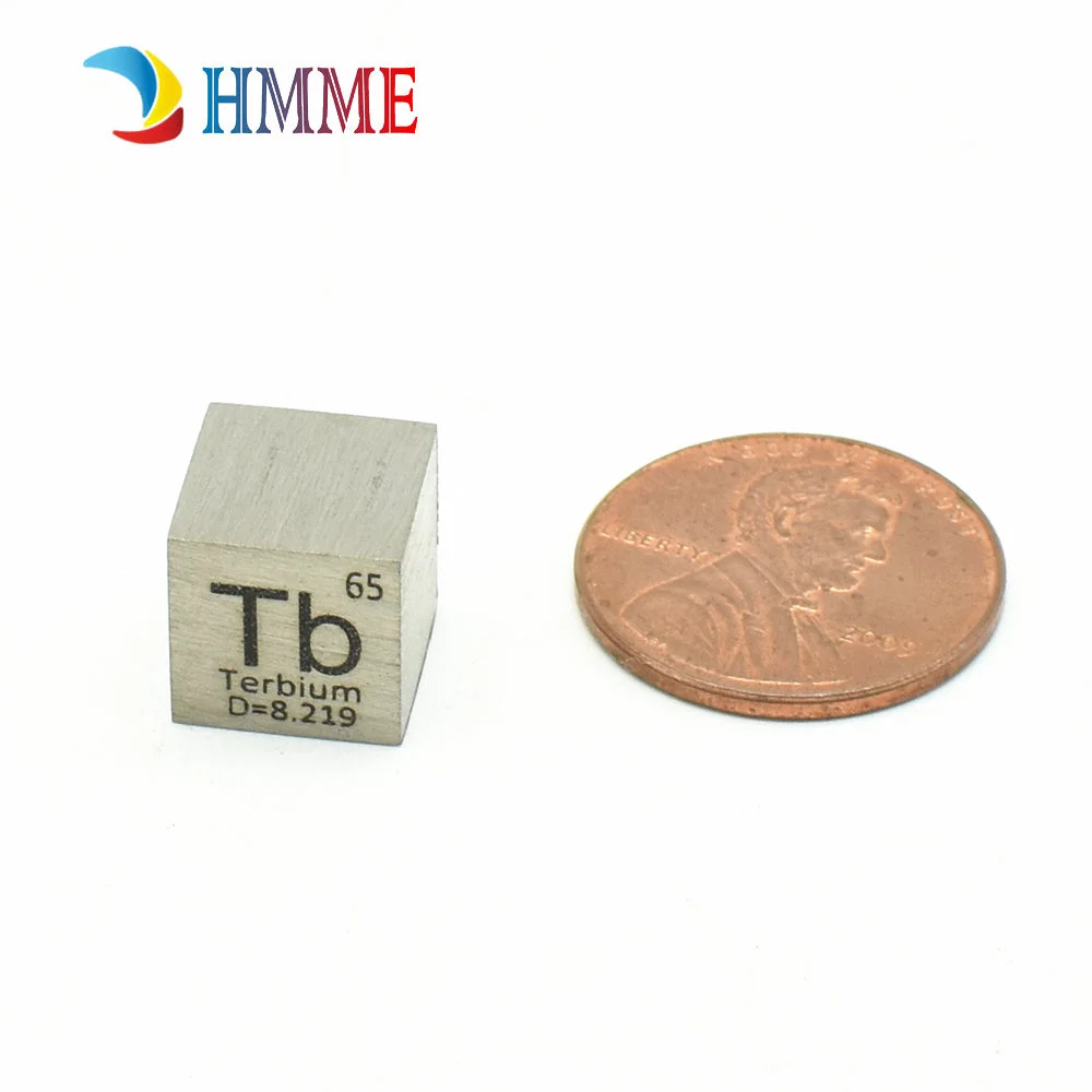 Imagem -04 - Cubo de Densidade do Elemento tb 10x10x10 mm do Metal 99.95 Terbium da Terra Rara Puro no Elemento Periódico