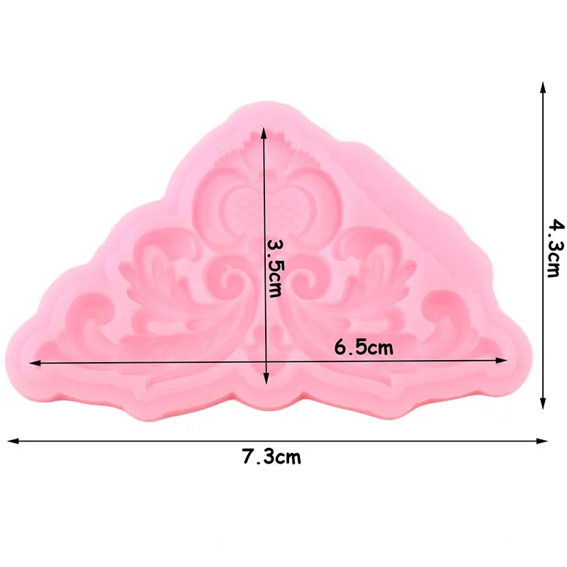 Baroque Scroll Relief Border Silicone Mold 3D Frame Cupcake Topper Fondant Cake Decorating Tools Candy Chocolate Gumpaste Moulds