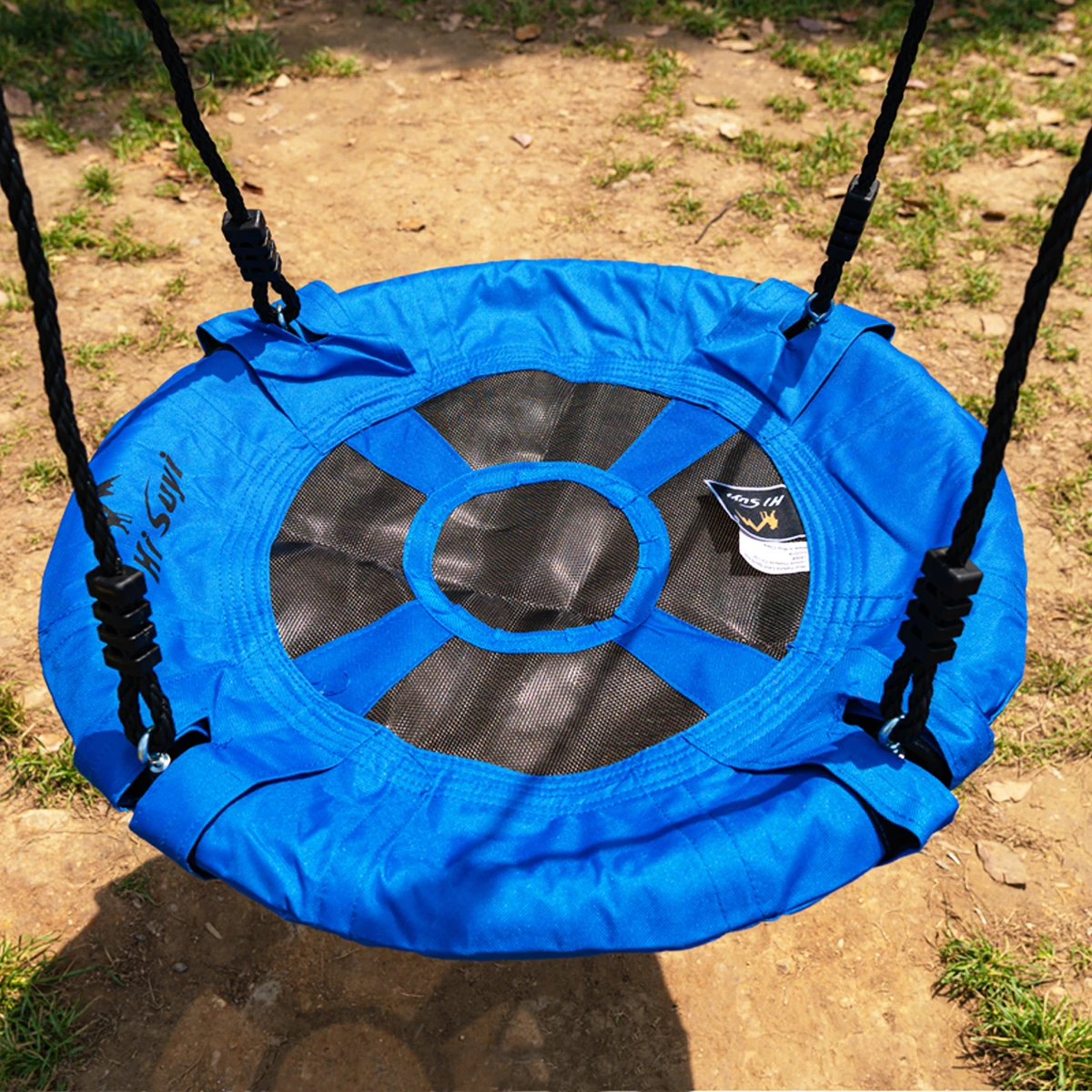 60CM 23inch Outdoor Kids Playground Swing Set Saucer Rotate Tree Nest Swing 900D 600lbs Flying Rope Round Swing