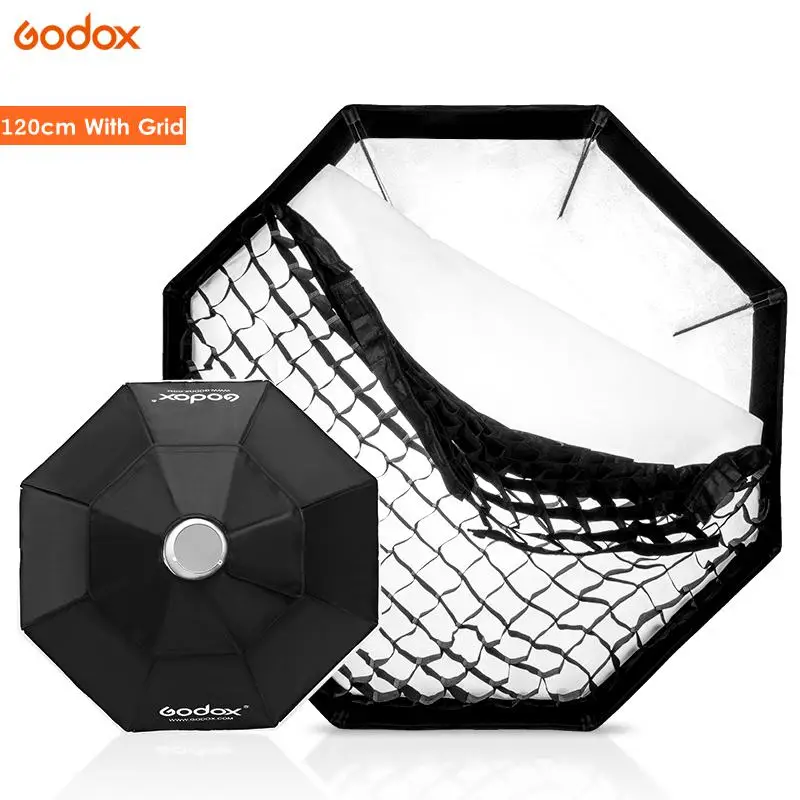 

Godox 120cm 47" Octagon Bowens mount Softbox Flash Studio Photo Light Soft Box with Honeycomb Grid for DE300 DE400 SK300 SK400