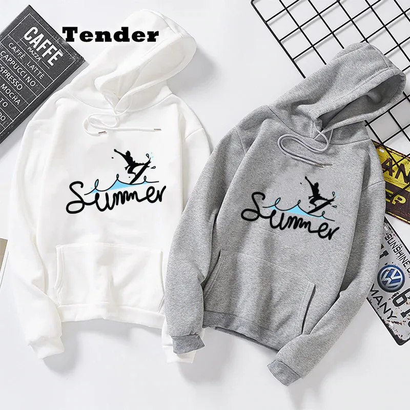 

Summer sport surf Graphic Streetwear Sweatshirt Women Casual Pullover Hip Hop Long Sleeve Print Tops Hoodies pink oversized