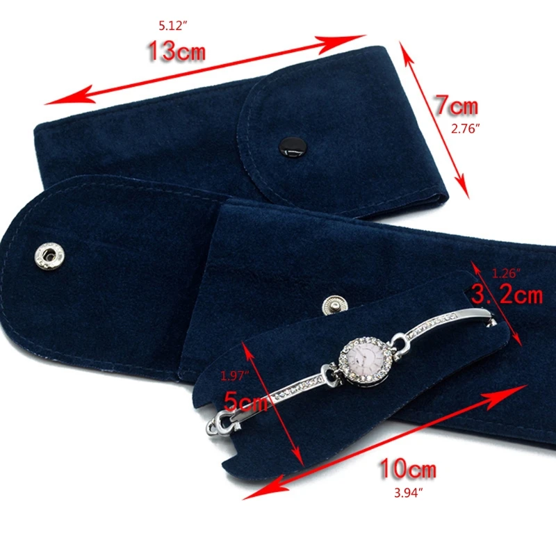 Velvet Snap Watch Bag Flannel Bag Packaging Bag Ring Bracelet Gift Bag Travel Storage Case for Men Women Watch lovers