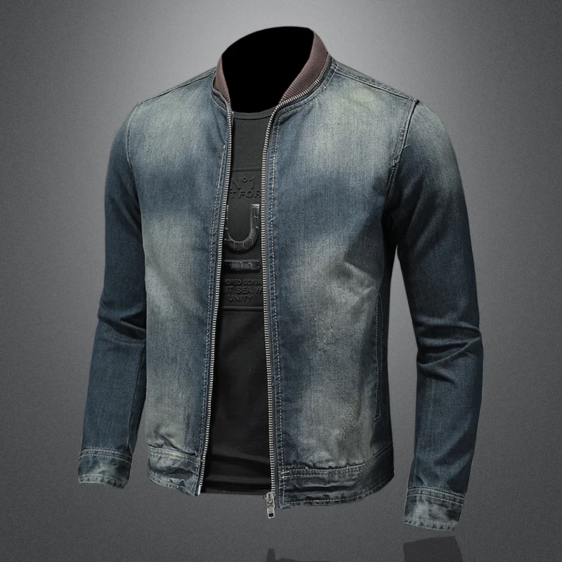 Spring Autumn Men Denim Jackets Mens Casual Tide Brand Classic Cotton Coat Outwear Male Trend Solid Color Jeans Jackets