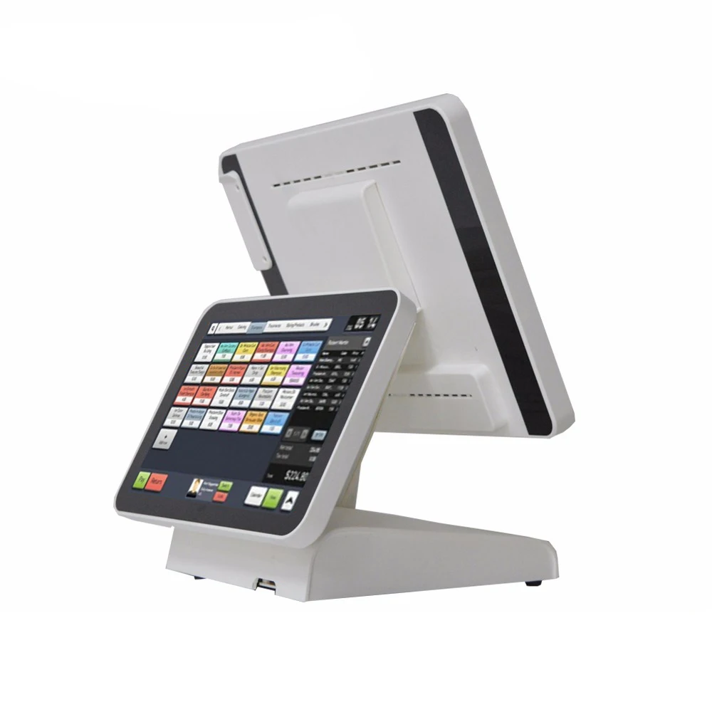 15'' Dual Monitor Point of Sales POS System for Retailers Commercial with Pure Screen