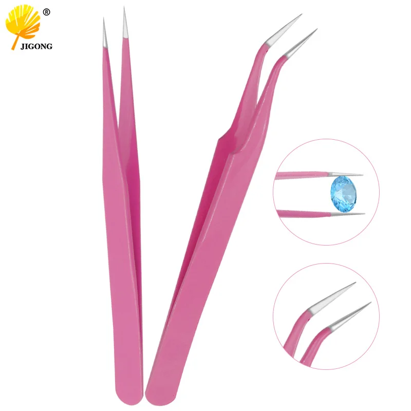 Anti-static ESD Stainless Steel Tweezers Maintenance Tools Industrial Precision Curved Straight Tweezers Repair Tools