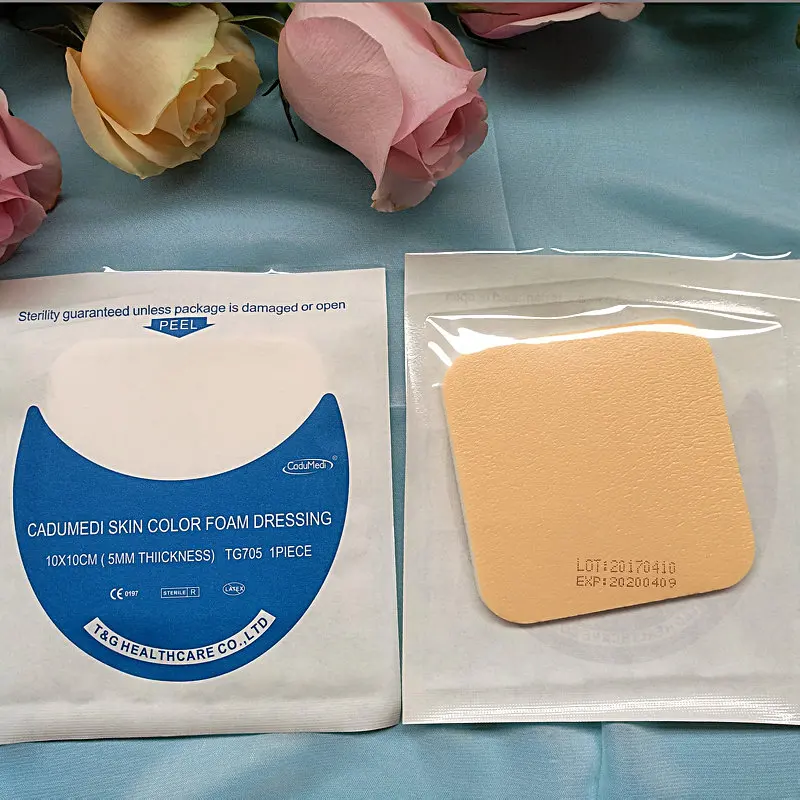 1pcs 10*10CM 5mm health bedsore foam dressing non adhesive sponge health sterilization absorbent applicator bedsore pressure