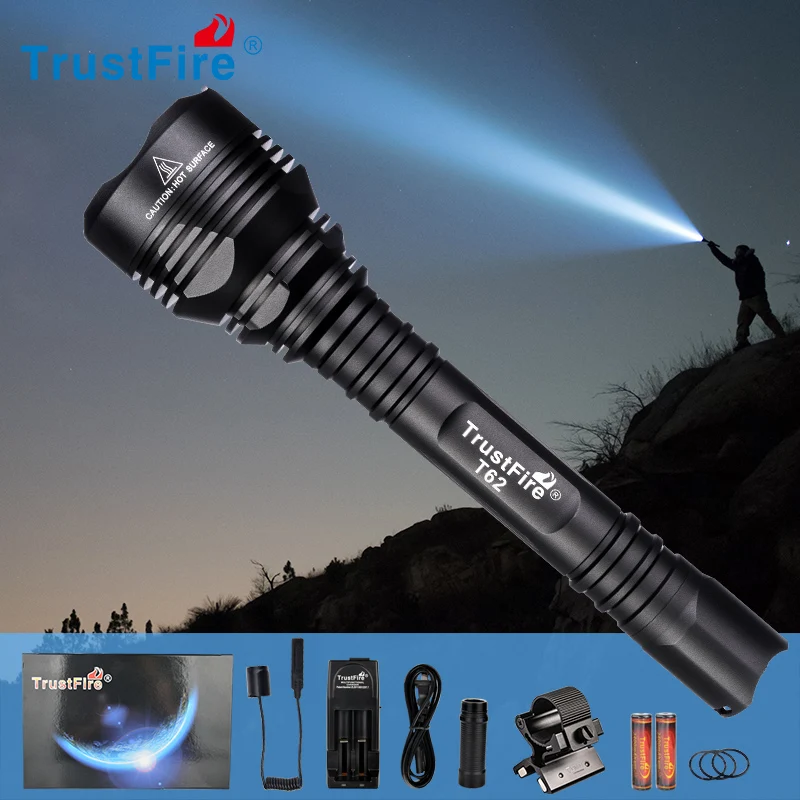 

Trustfire T62 Powerful Flashligt Tactical light led XHP70 Waterproof IPX8 Lamp Ultra Brigh Outdoor defensa personal hunting