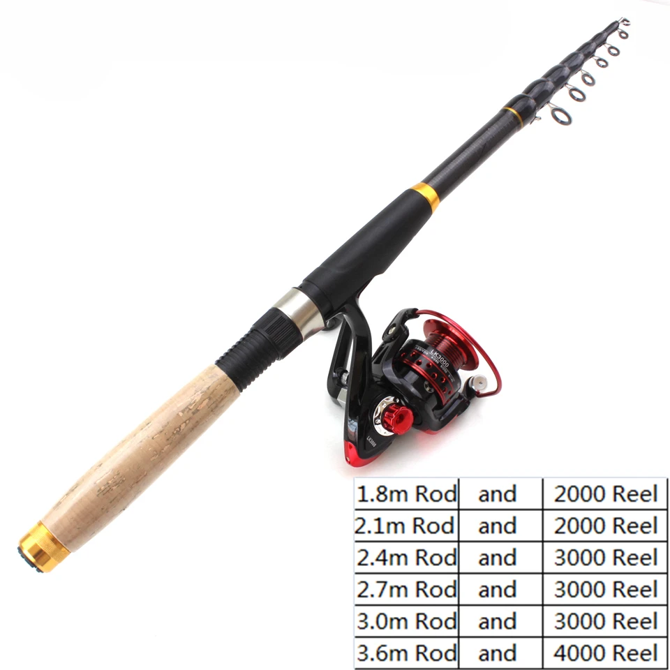 NEW 1.8m-3.0m Fishing Rod Reel Line Combo Full Kits Spinning Reel Pole Set with Carp Fishing Lures Fishing Float Hooks Tackle