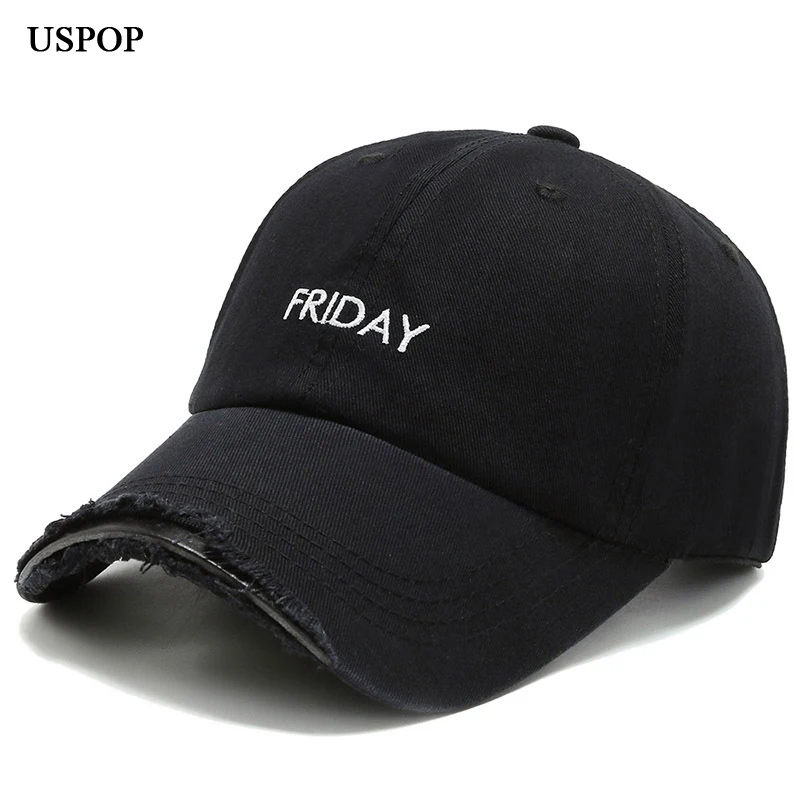 USPOP New Fashion unisex Cotton Embroidered Caps Vintage distressed baseball cap with embroidered day of the week