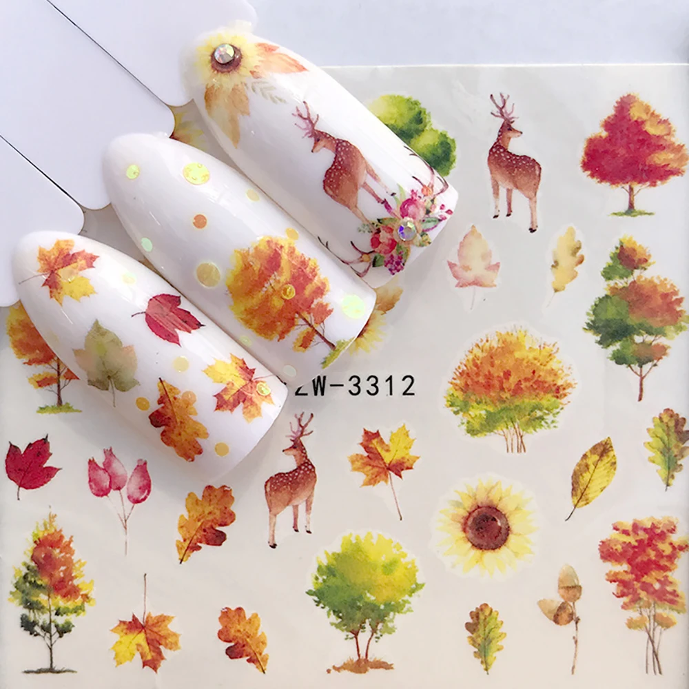 Nail Stickers For Nails Sticker Summer Sliders for Nails Watermark Beach Coconut Balloon Christmas Animal DIY Nail Art Design