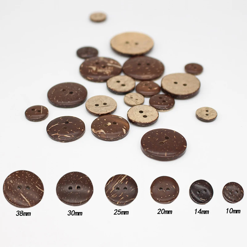 

50 Pcs/Set Natural Coconut Buttons 2 Holes DIY Wooden Sewing Buttons Scrapbooking Wooden Flatback Button Garment Decoration