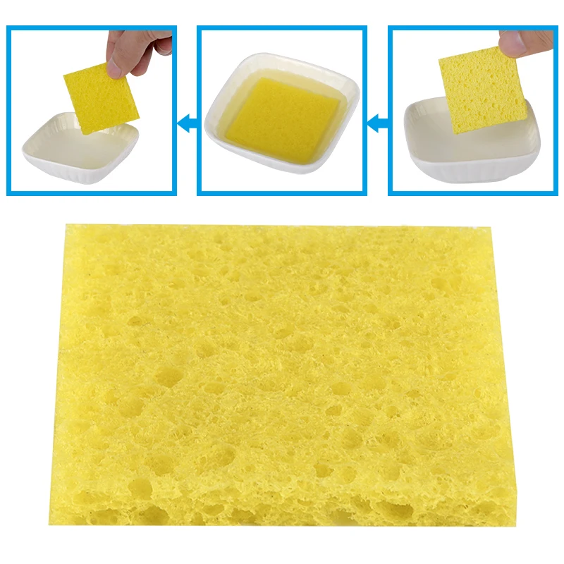 10PCS/bag Quality Welding Soldering iron Tips Cleaning Sponge Cleaner Pads cleaner sponge soldering iron cleaning yellow sponge