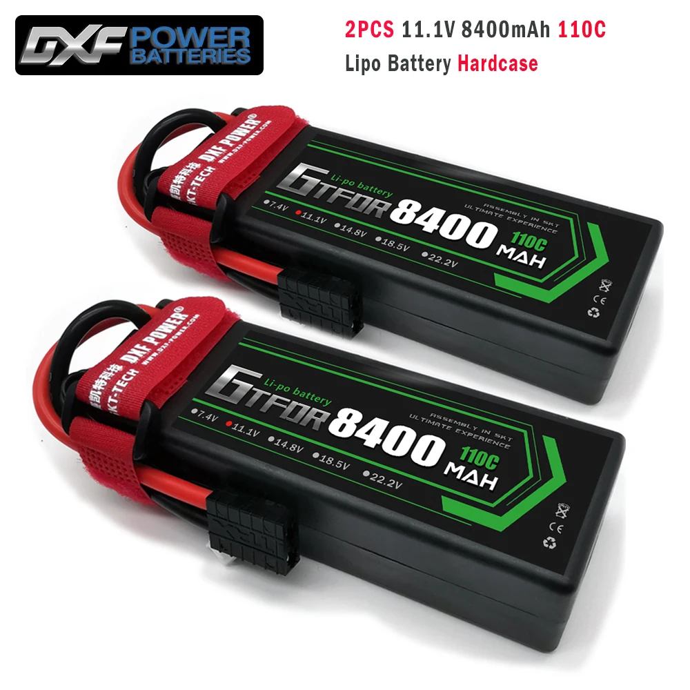 GTFDR Lipo Battery 4S 3S 2S 14.8V 11.1V 7.4V 8400mah 6750mah 6500mah 6200mah 5200mah with XT60 Deans for RC Car Drone Boat Parts