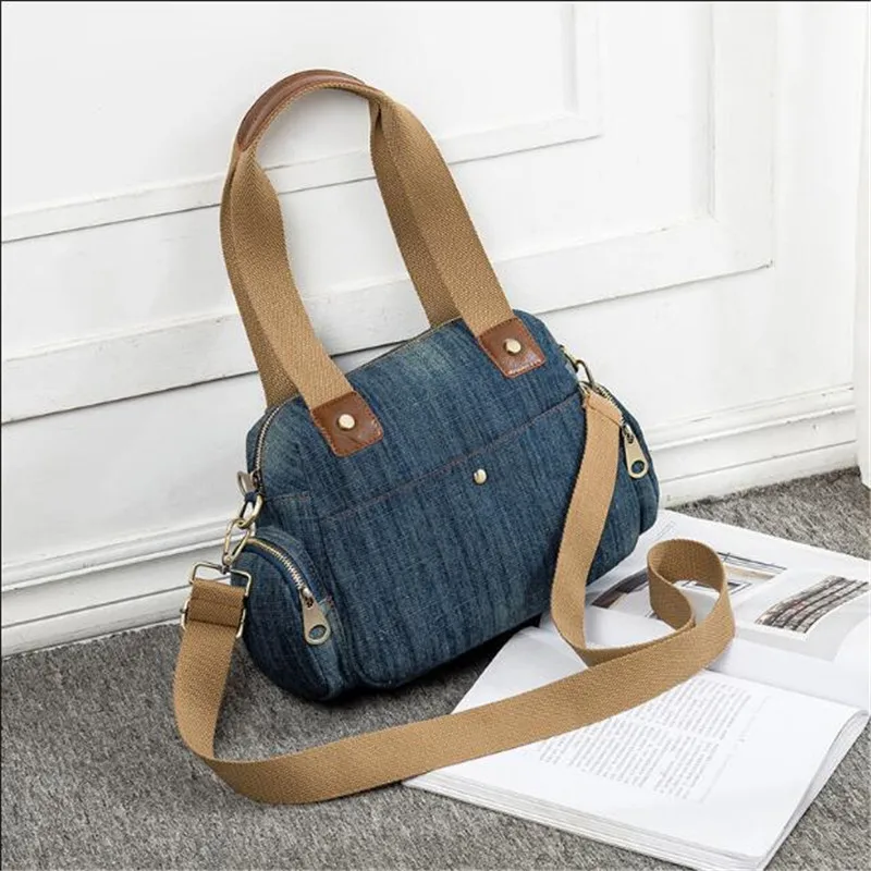 2023 High Quality Women Denim Shoulder Bags Multifunctional Women Travel Handbags Casual Cross Body Bags Drop Shipping