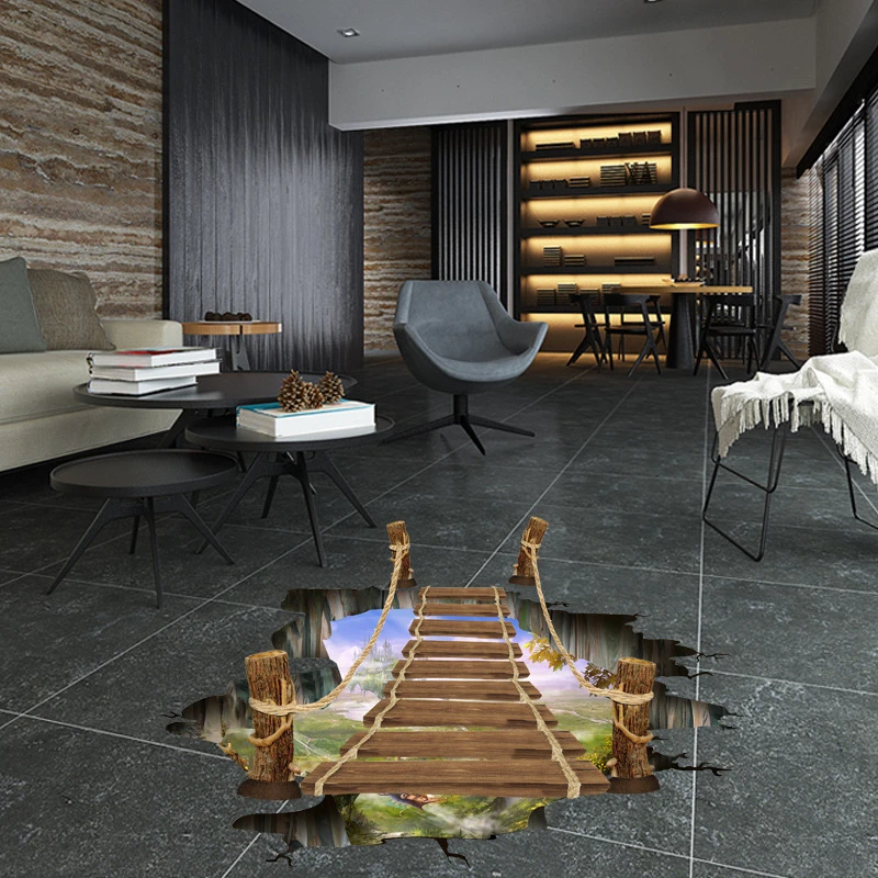 3D broken wall cosmic space wall sticker home decor living room bedroom floor decoration Removable decorative PVC material Mural