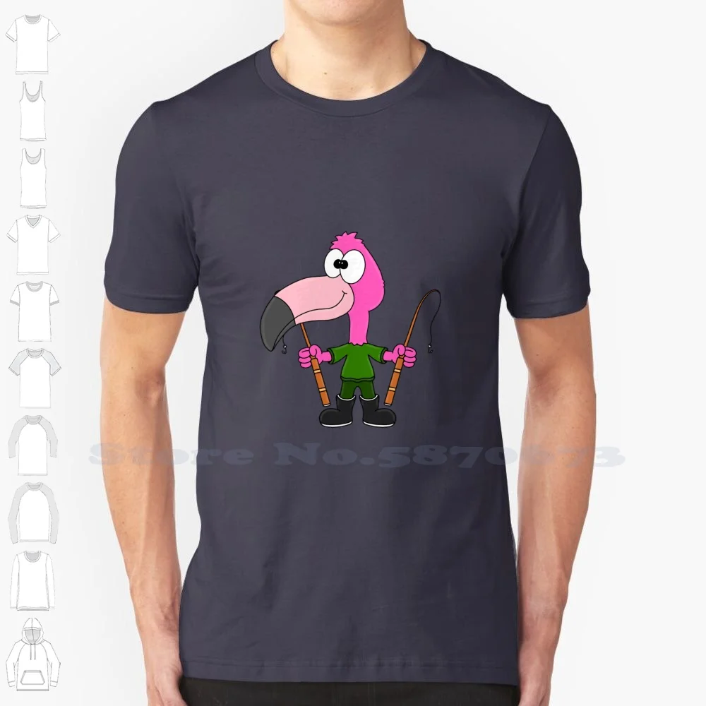 Flamingo-Angler-- Kinder-- Comic 100% Cotton T-Shirt Flamingo Angler Kinder Baby Geschenke Comic